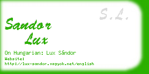 sandor lux business card