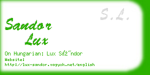 sandor lux business card